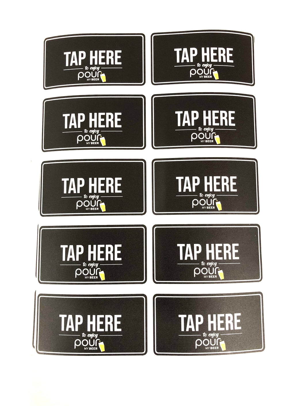 Tap to Pour Vinyl Stickers - Sheet of 10 stickers